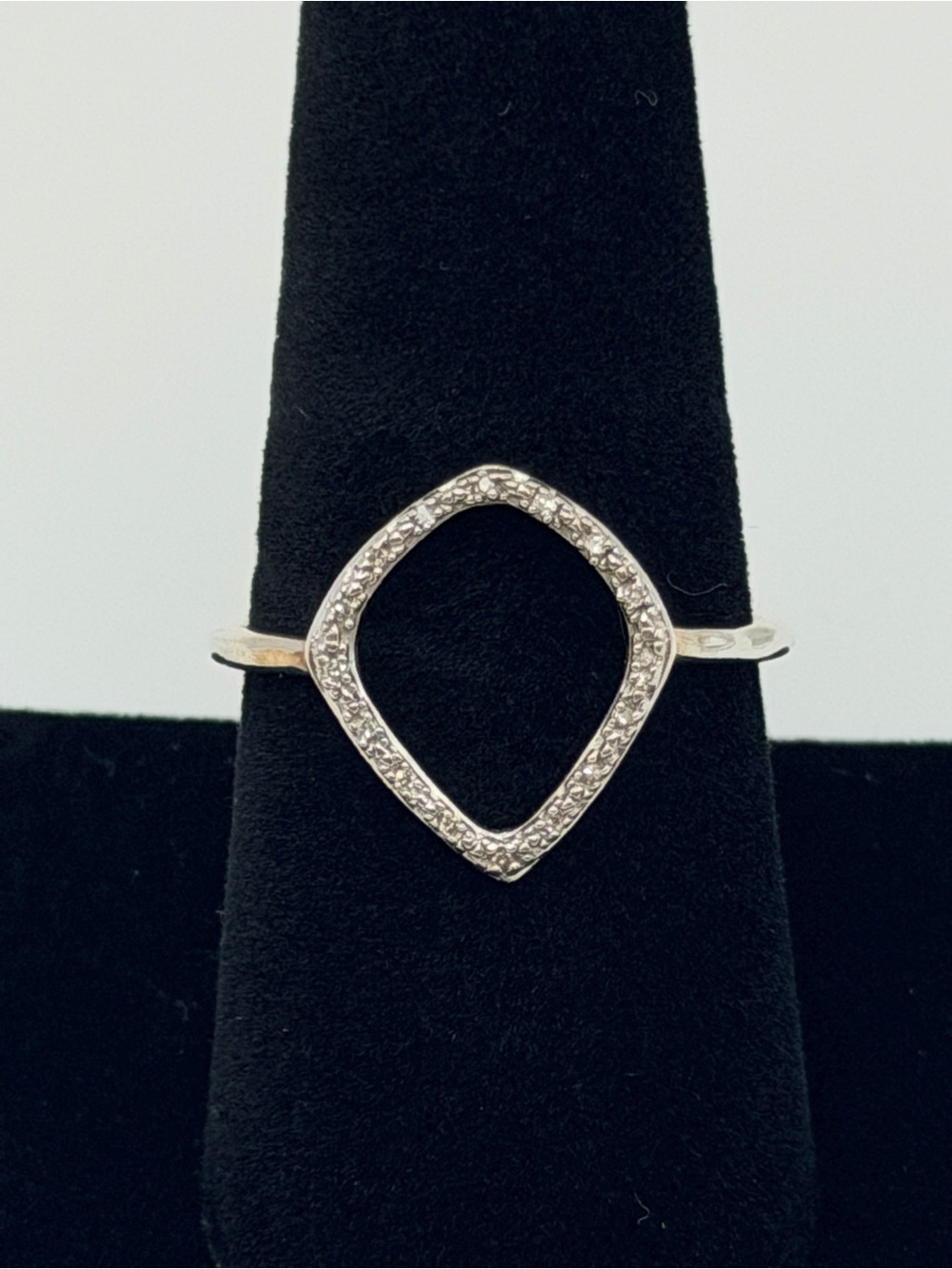 💎 Monica Vinader Riva Kite Diamond Ring Size 8.5💎 925 Sterling Silver .045 Ct